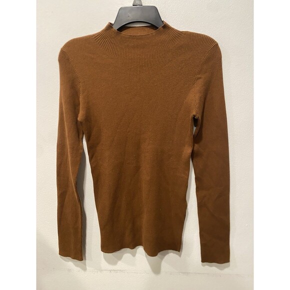 Rails Womens Shiloh Top Brown Ribbed Silk Blend Sweater Size Medium - Picture 9 of 9